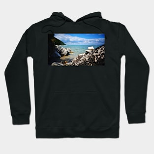 Rocks Stacked at Lake Michigan Hoodie